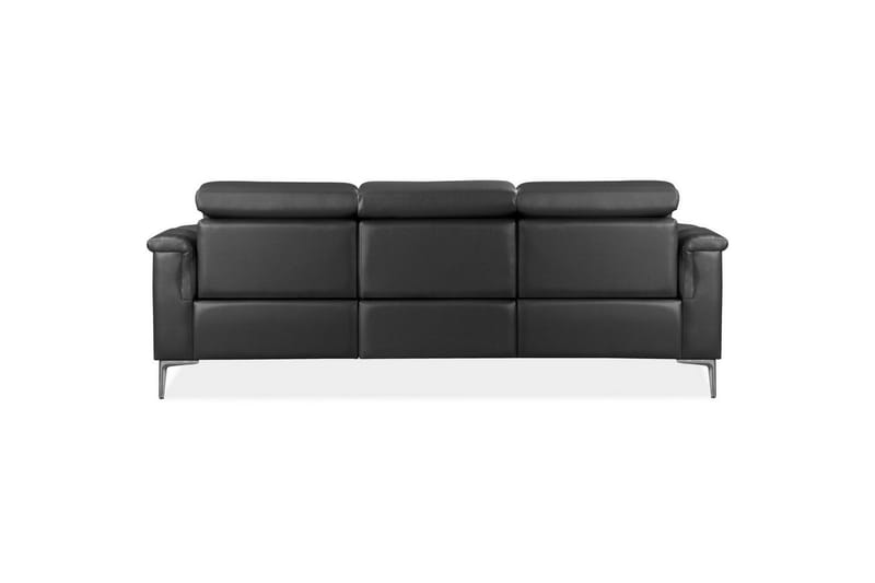 Sofa 3-seter Lund Grå, Lær/PU, Manuell hvilestol - Grå, Lær/PU, Manuell hvilestol - Møbler - Sofaer - Sofa 3 seter
