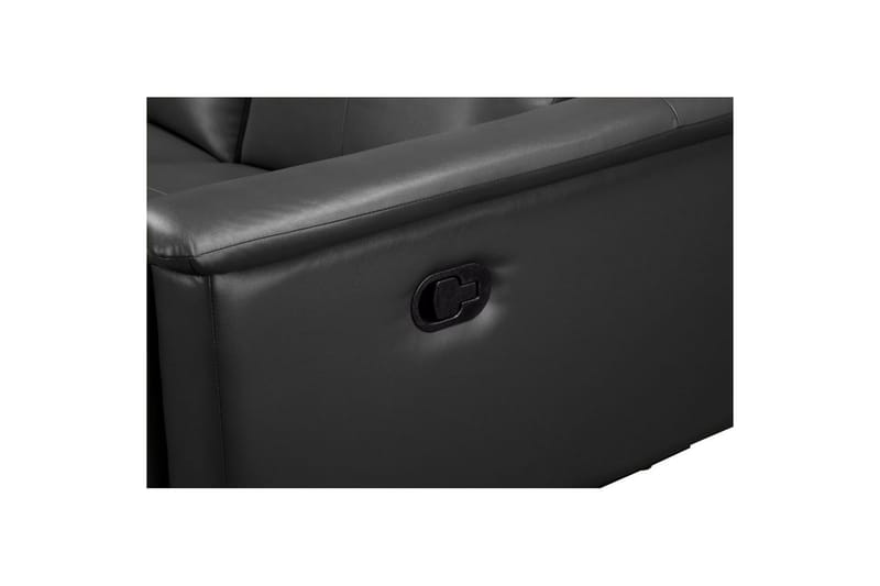 Sofa 3-seter Lund Grå, Lær/PU, Manuell hvilestol - Grå, Lær/PU, Manuell hvilestol - Møbler - Sofaer - Sofa 3 seter