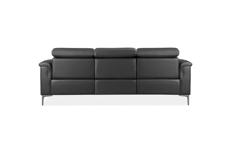 Sofa 3-seter Lund Grå, PU, Manuell hvilestol - Grå, PU, Manuell hvilestol - Møbler - Sofaer - Sofa 3 seter