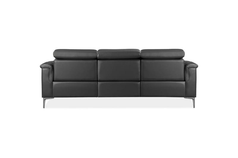 Sofa 3-seter Lund Grå, PU, Manuell hvilestol - Grå, PU, Manuell hvilestol - Møbler - Sofaer - Sofa 3 seter