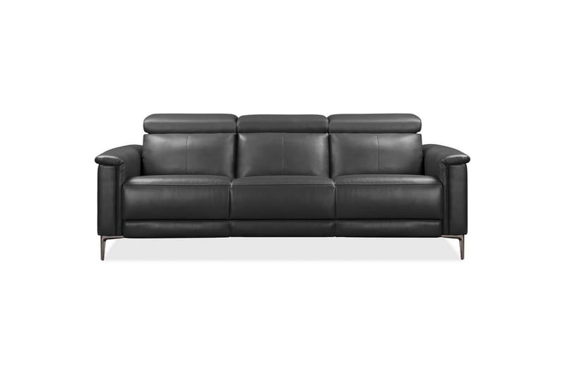Sofa 3-seter Lund Grå, PU, Manuell hvilestol - Grå, PU, Manuell hvilestol - Møbler - Sofaer - Sofa 3 seter