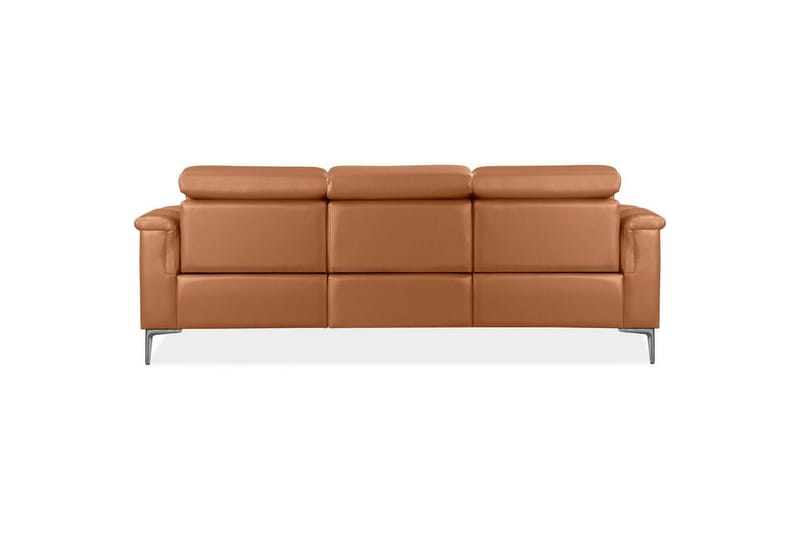 Sofa 3-seter Lund Kognac, Lær/PU, Manuell hvilestol - Kognac, Lær/PU, Manuell hvilestol - Møbler - Sofaer - Sofa 3 seter