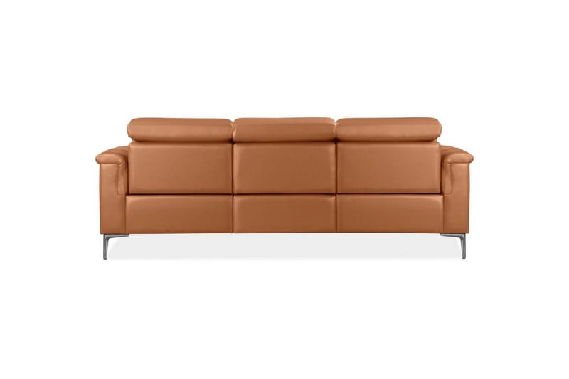 Sofa 3-seter Lund Kognac, Lær/PU, Manuell hvilestol - Kognac, Lær/PU, Manuell hvilestol - Møbler - Sofaer - Sofa 3 seter