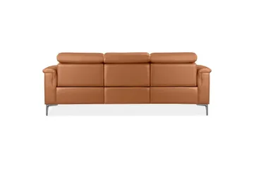 Sofa 3-seter Lund Kognac, Lær/PU, Manuell hvilestol - Kognac, Lær/PU, Manuell hvilestol - Møbler - Sofaer - Sofa 3 seter
