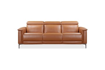 Sofa 3-seter Lund Kognac, PU, Elektrisk recliner - Kognac, PU, Elektrisk recliner - Møbler - Sofaer - Sofa 3 seter
