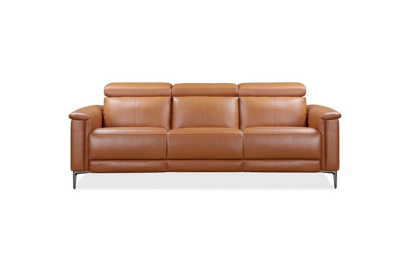 Sofa 3-seter Lund Kognac, PU, Elektrisk recliner - Kognac, PU, Elektrisk recliner - Møbler - Sofaer - Sofa 3 seter