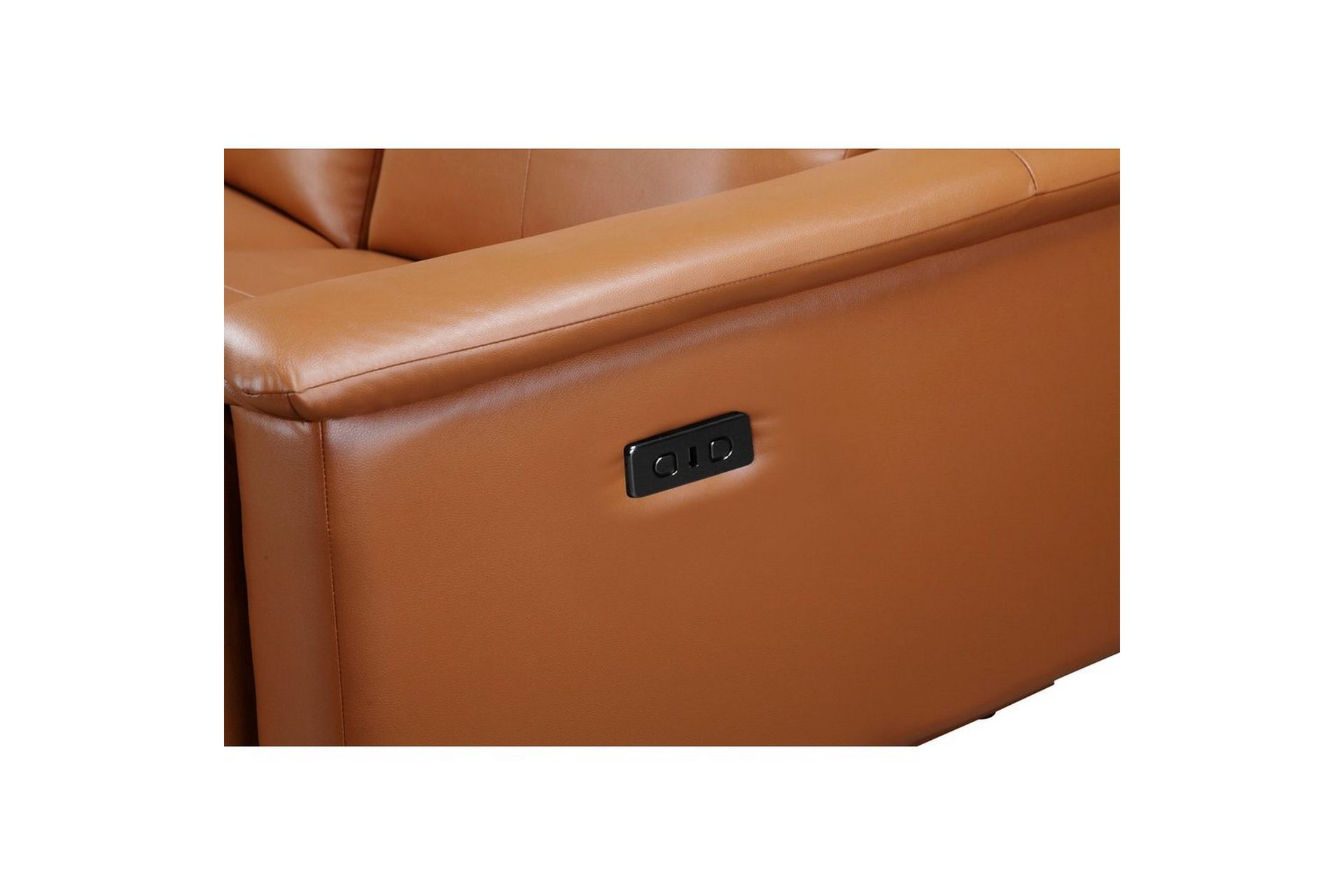 Sofa 3-seter Lund Kognac, PU, Elektrisk recliner - Kognac, PU, Elektrisk recliner - Møbler - Sofaer - Sofa 3 seter