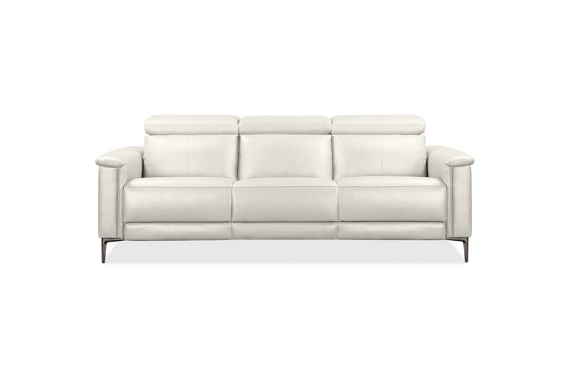 Sofa 3-seter Lund Krem, Lær/PU, Elektrisk recliner - Krem, Lær/PU, Elektrisk recliner - Møbler - Sofaer - Skinnsofaer