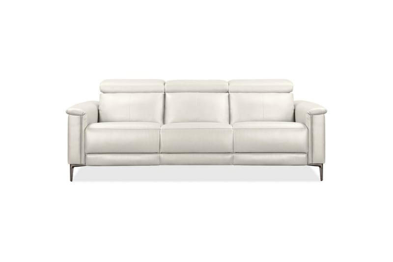 Sofa 3-seter Lund Krem, Lær/PU, Elektrisk recliner - Krem, Lær/PU, Elektrisk recliner - Møbler - Sofaer - Sofa 3 seter