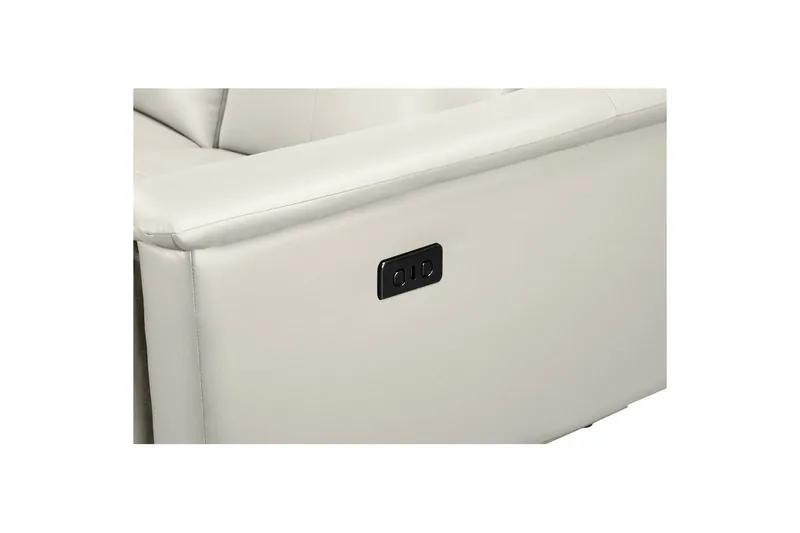 Sofa 3-seter Lund Krem, Lær/PU, Elektrisk recliner - Krem, Lær/PU, Elektrisk recliner - Møbler - Sofaer - Sofa 3 seter