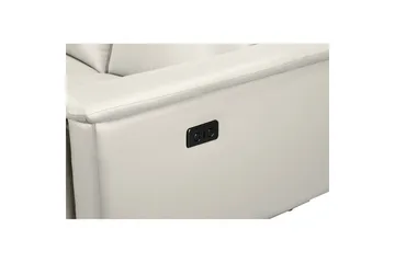 Sofa 3-seter Lund Krem, Lær/PU, Elektrisk recliner - Krem, Lær/PU, Elektrisk recliner - Møbler - Sofaer - Sofa 3 seter