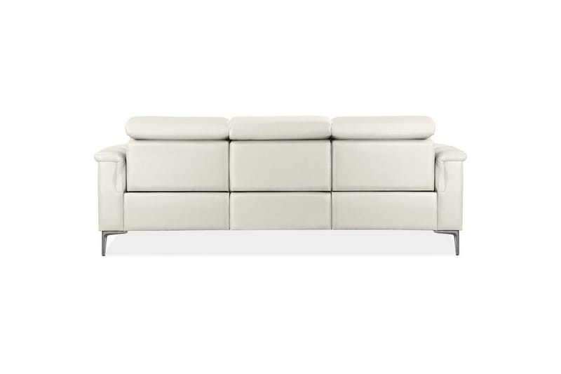 Sofa 3-seter Lund Krem, Lær/PU, Manuell hvilestol - Krem, Lær/PU, Manuell hvilestol - Møbler - Sofaer - Skinnsofaer