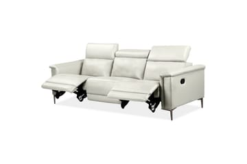 Sofa 3-seter Lund Krem, PU, Manuell hvilestol - Krem, PU, Manuell hvilestol - Møbler - Sofaer - Sofa 3 seter
