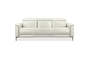 Sofa 3-seter Lund Krem, PU, Manuell hvilestol - Krem, PU, Manuell hvilestol - Møbler - Sofaer - Sofa 3 seter