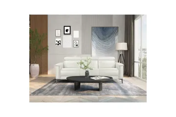 Sofa 3-seter Lund Krem, PU, Manuell hvilestol - Krem, PU, Manuell hvilestol - Møbler - Sofaer - Sofa 3 seter