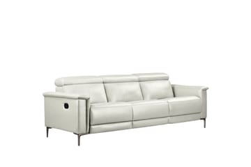 Sofa 3-seter Lund Krem, PU, Manuell hvilestol