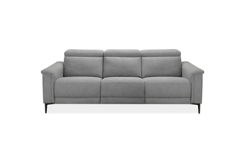 Sofa 3-seter Lund Lys grå, Belfast-stoff, Elektrisk recliner - Lys grå, Belfast-stoff, Elektrisk recliner - Møbler - Sofaer - Sofa 3 seter
