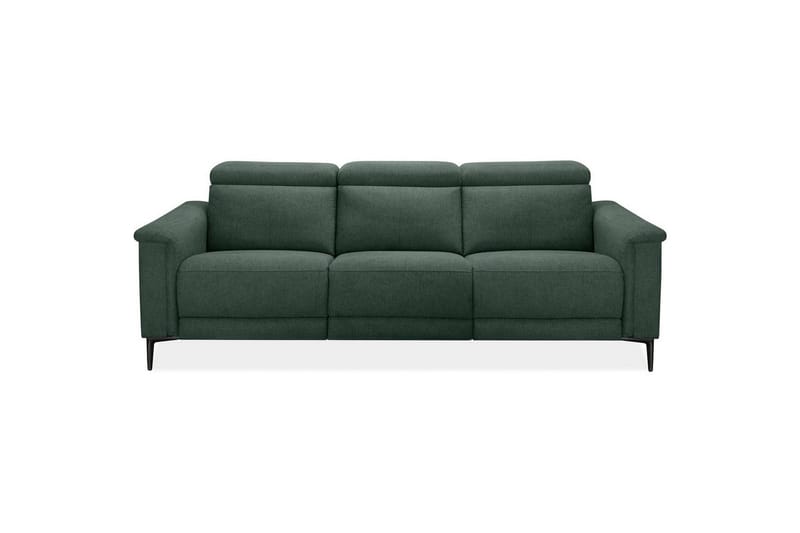Sofa 3-seter Lund Mørk grønn, Belfast-stoff, Elektrisk recliner - Mørk grønn, Belfast-stoff, Elektrisk recliner - Møbler - Sofaer - Sofa 3 seter