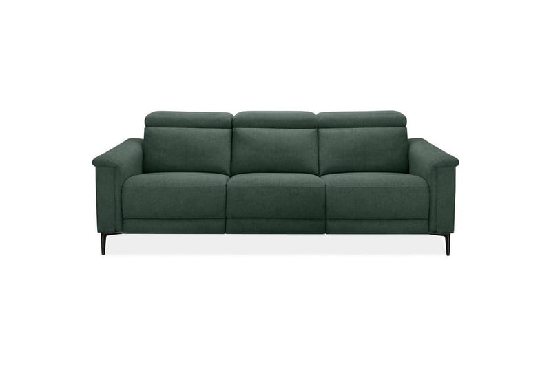 Sofa 3-seter Lund Mørk grønn, Belfast-stoff, Elektrisk recliner - Mørk grønn, Belfast-stoff, Elektrisk recliner - Møbler - Sofaer - Sofa 3 seter