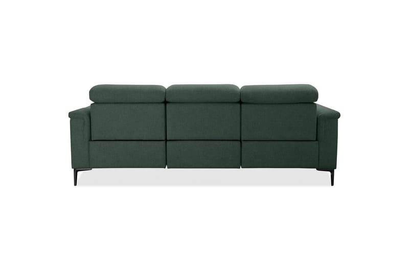 Sofa 3-seter Lund Mørk grønn, Belfast-stoff, Manuell hvilestol - Mørk grønn, Belfast-stoff, Manuell hvilestol - Møbler - Sofaer - Reclinersofaer
