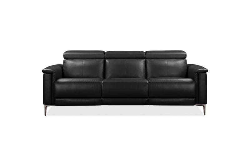 Sofa 3-seter Lund Svart, Lær/PU, Elektrisk recliner - Svart, Lær/PU, Elektrisk recliner - Møbler - Sofaer - Skinnsofaer