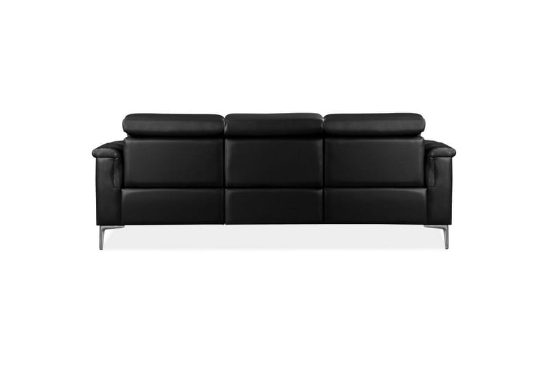 Sofa 3-seter Lund Svart, PU, Manuell hvilestol - Svart, PU, Manuell hvilestol - Møbler - Sofaer - Sofa 3 seter