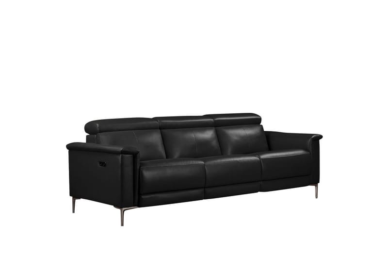 Sofa 3-seter Lund Svart, PU, Elektrisk recliner - Svart, PU, Elektrisk recliner - Møbler - Sofaer - Reclinersofaer