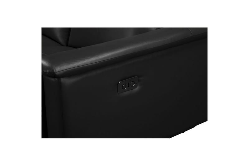 Sofa 3-seter Lund Svart, PU, Elektrisk recliner - Svart, PU, Elektrisk recliner - Møbler - Sofaer - Reclinersofaer