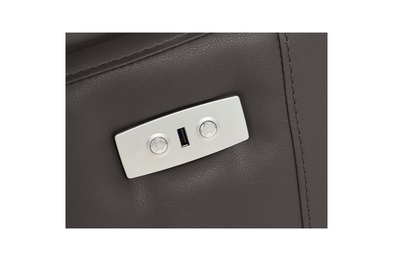Sofa 3-seter Rayland Brun, PU, Elektrisk recliner - Brun, PU, Elektrisk recliner - Møbler - Sofaer - Sofa 3 seter