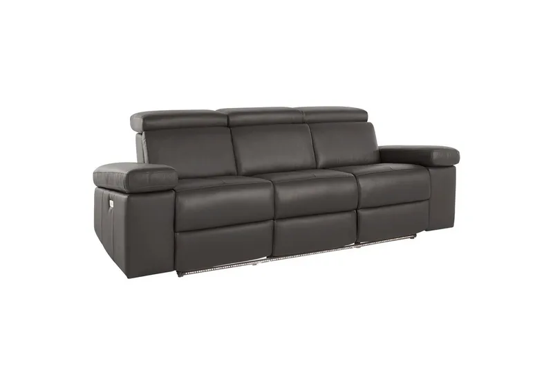 Sofa 3-seter Rayland Brun, PU, Elektrisk recliner, Brun, PU, Elektrisk recliner