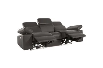 Sofa 3-seter Rayland Brun, PU, Elektrisk recliner - Brun, PU, Elektrisk recliner - Møbler - Sofaer - Sofa 3 seter