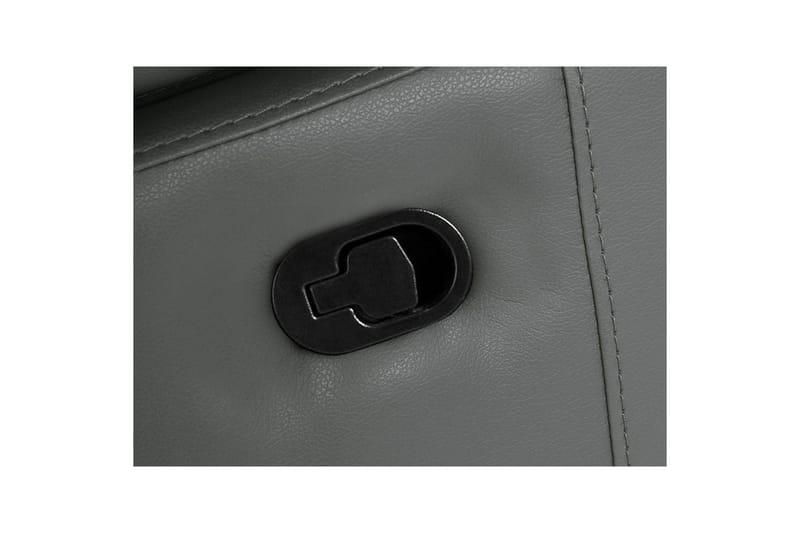 Sofa 3-seter Rayland Grå, Lær/PU, Elektrisk recliner - Grå, Lær/PU, Elektrisk recliner - Møbler - Sofaer - Sofa 3 seter