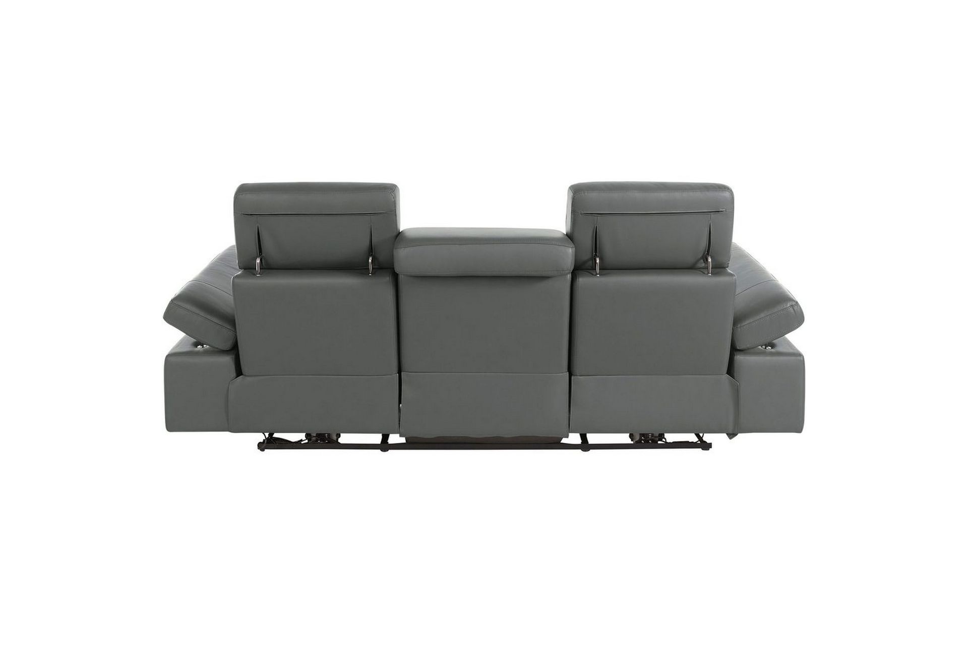 Sofa 3-seter Rayland Grå, Lær/PU, Manuell hvilestol - Grå, Lær/PU, Manuell hvilestol - Møbler - Sofaer - Sofa 3 seter