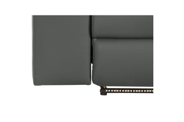 Sofa 3-seter Rayland Grå, Lær/PU, Manuell hvilestol - Grå, Lær/PU, Manuell hvilestol - Møbler - Sofaer - Sofa 3 seter