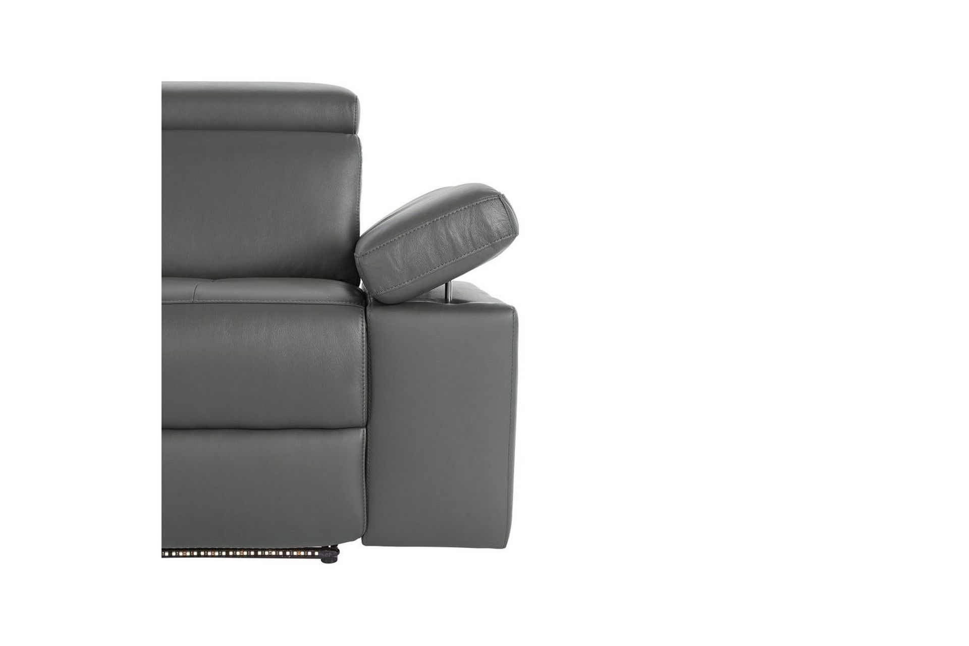 Sofa 3-seter Rayland Grå, Lær/PU, Manuell hvilestol - Grå, Lær/PU, Manuell hvilestol - Møbler - Sofaer - Sofa 3 seter