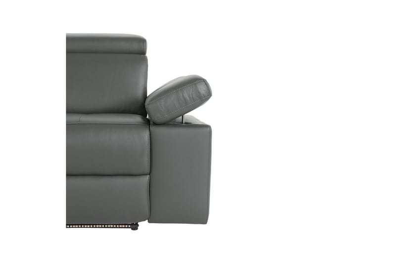 Sofa 3-seter Rayland Grå, Lær/PU, Manuell hvilestol - Grå, Lær/PU, Manuell hvilestol - Møbler - Sofaer - Sofa 3 seter