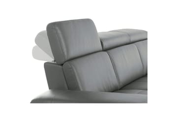 Sofa 3-seter Rayland Grå, Lær/PU, Manuell hvilestol - Grå, Lær/PU, Manuell hvilestol - Møbler - Sofaer - Sofa 3 seter