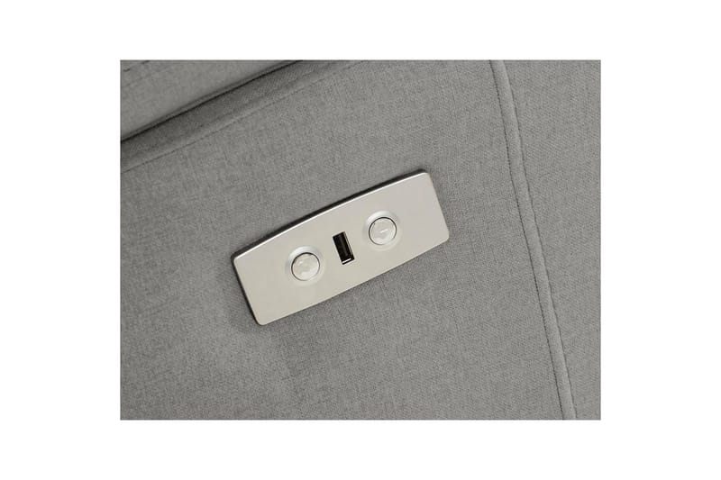 Sofa 3-seter Rayland Grå, Sunday Stoff, Elektrisk recliner - Grå, Sunday Stoff, Elektrisk recliner - Møbler - Sofaer - Sofa 3 seter