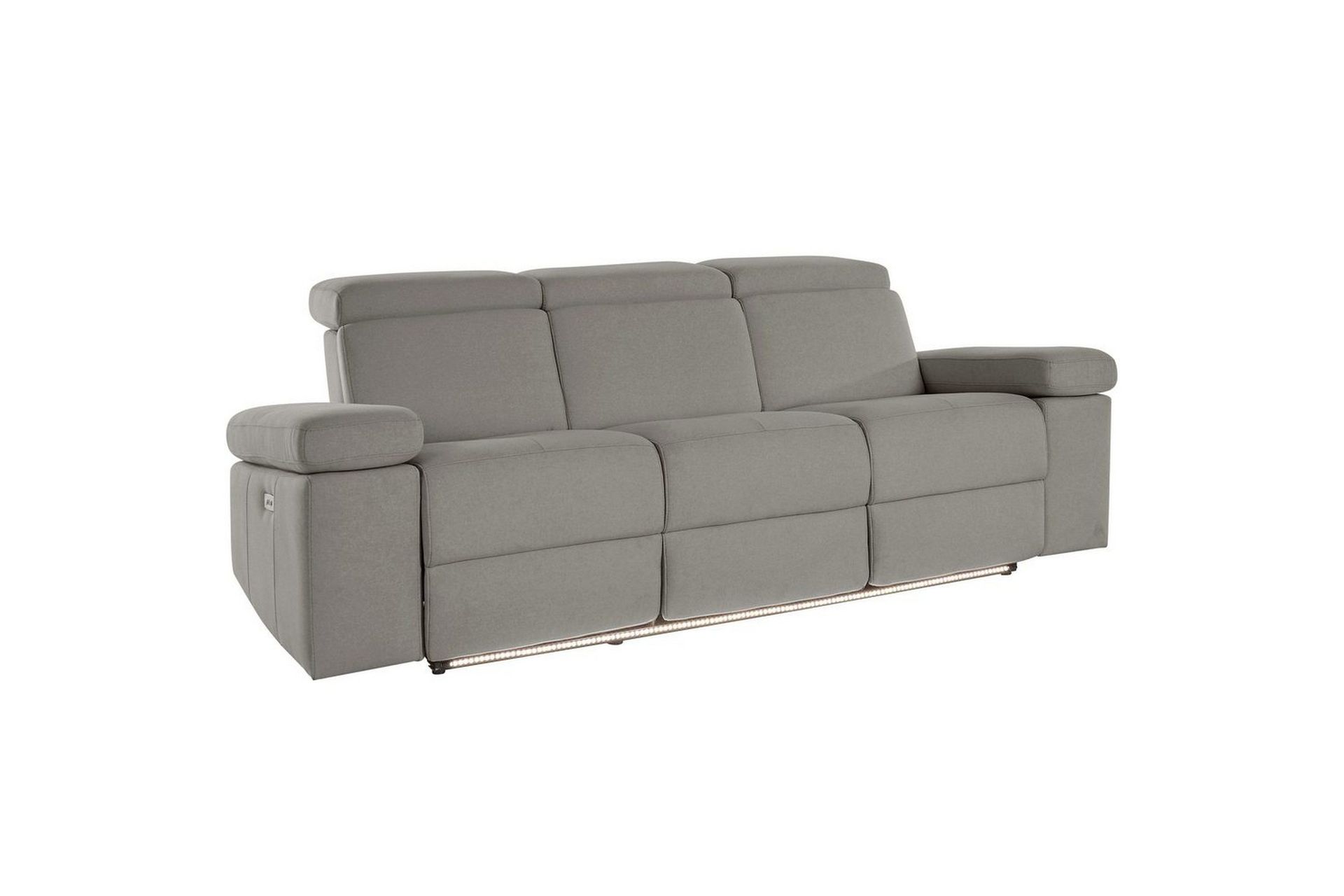 Sofa 3-seter Rayland Grå, Sunday Stoff, Elektrisk recliner - Grå, Sunday Stoff, Elektrisk recliner