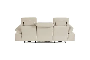 Sofa 3-seter Rayland Hvit, Sunday Stoff, Elektrisk recliner - Hvit, Sunday Stoff, Elektrisk recliner - Møbler - Sofaer - Sofa 3 seter