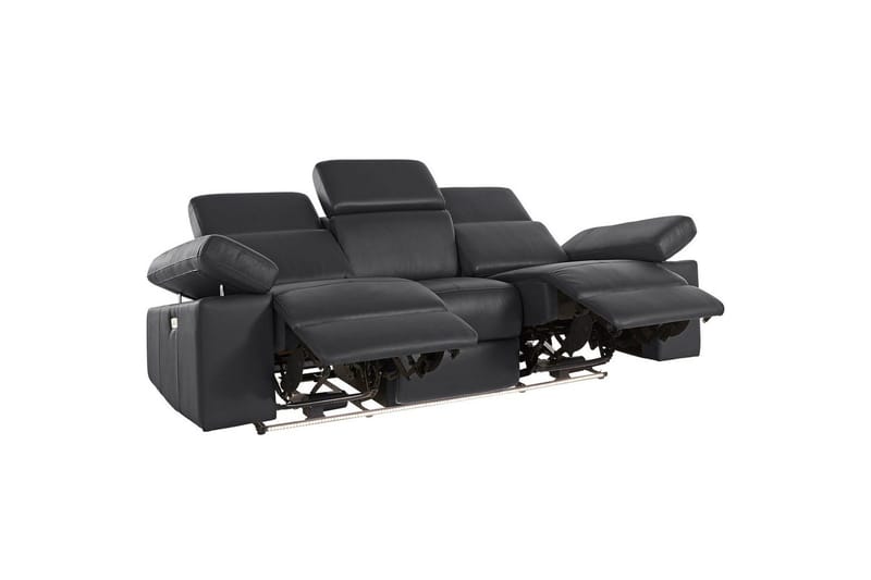Sofa 3-seter Rayland Svart, Lær/PU, Elektrisk recliner - Svart, Lær/PU, Elektrisk recliner - Møbler - Sofaer - Sofa 3 seter