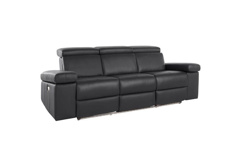 Sofa 3-seter Rayland Svart, Lær/PU, Elektrisk recliner - Svart, Lær/PU, Elektrisk recliner - Møbler - Sofaer - Reclinersofaer