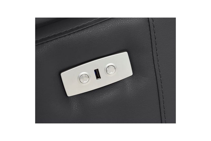 Sofa 3-seter Rayland Svart, PU, Elektrisk recliner - Svart, PU, Elektrisk recliner - Møbler - Sofaer - Sofa 3 seter