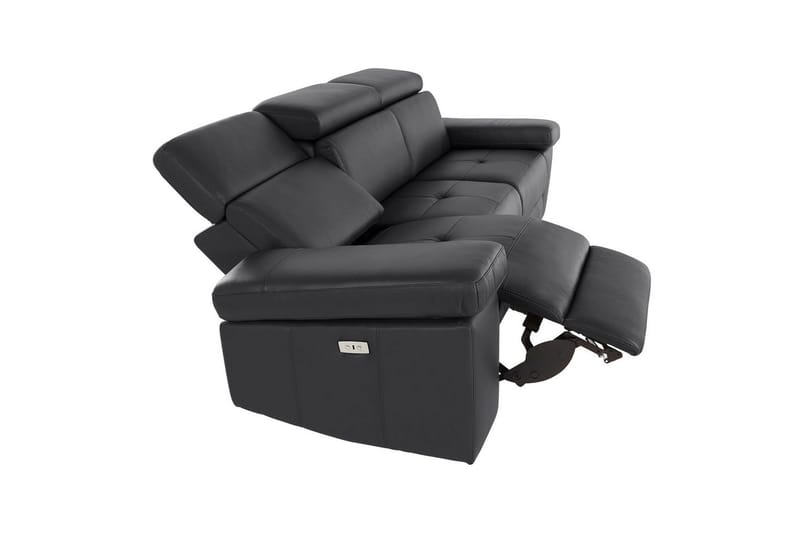 Sofa 3-seter Rayland Svart, PU, Elektrisk recliner - Svart, PU, Elektrisk recliner - Møbler - Sofaer - Reclinersofaer