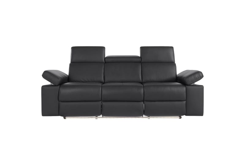 Sofa 3-seter Rayland Svart, PU, Manuell hvilestol - Svart, PU, Manuell hvilestol - Møbler - Sofaer - Reclinersofaer