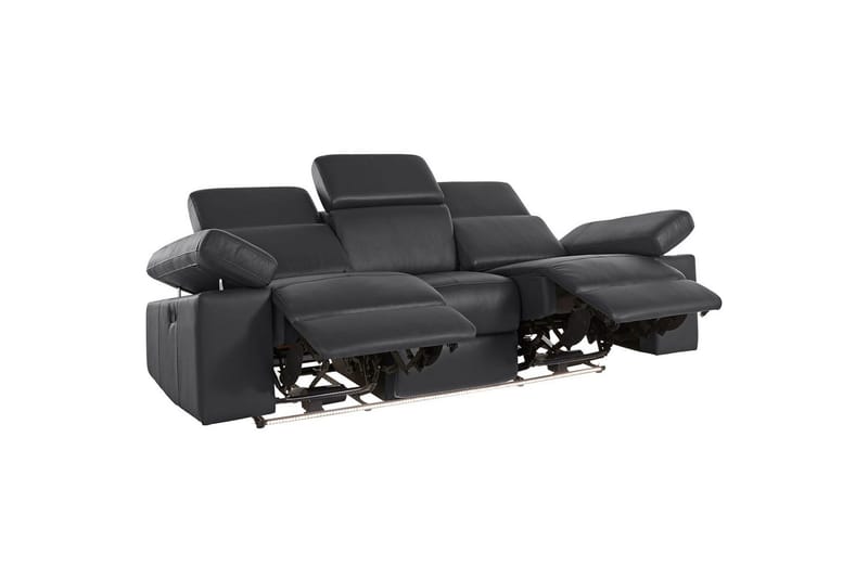Sofa 3-seter Rayland Svart, PU, Manuell hvilestol - Svart, PU, Manuell hvilestol - Møbler - Sofaer - Reclinersofaer