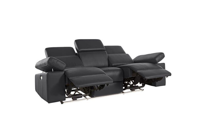 Sofa 3-seter Rayland Svart, PU, Elektrisk recliner - Svart, PU, Elektrisk recliner - Møbler - Sofaer - Sofa 3 seter