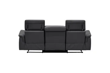 Sofa 3-seter Pareli Svart, Lær/PU, Manuell hvilestol - Svart, Lær/PU, Manuell hvilestol - Møbler - Sofaer - Sofa 3 seter