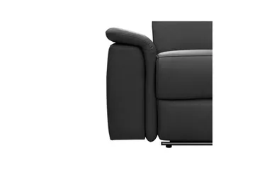 Sofa 3-seter Pareli Svart, Lær/PU, Manuell hvilestol - Svart, Lær/PU, Manuell hvilestol - Møbler - Sofaer - Sofa 3 seter