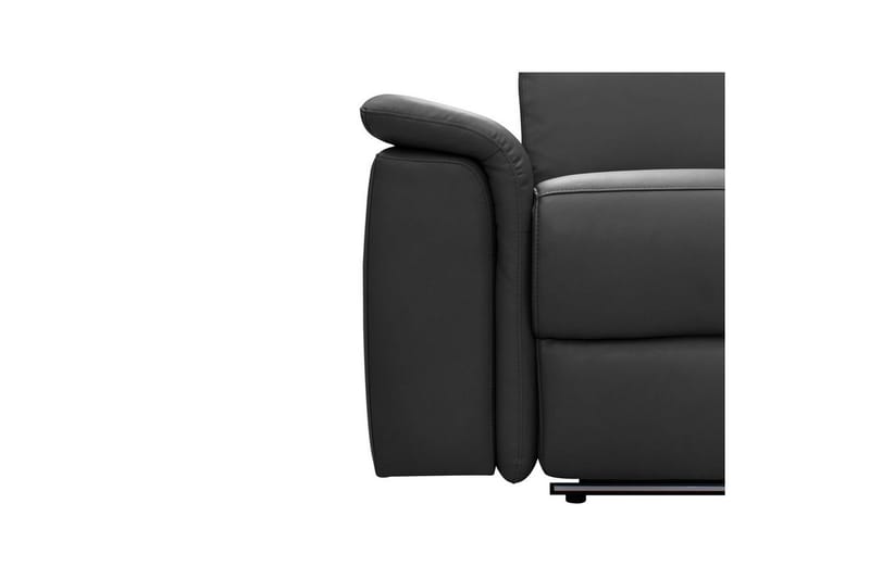 Sofa 3-seter Pareli Svart, Lær/PU, Manuell hvilestol - Svart, Lær/PU, Manuell hvilestol - Møbler - Sofaer - Sofa 3 seter